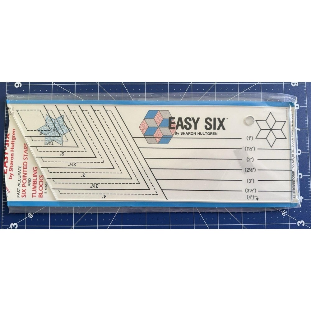EZ Quilting Easy Six Sharon Hultgren Six Pointed Stars & Tumbling Blocks Ruler